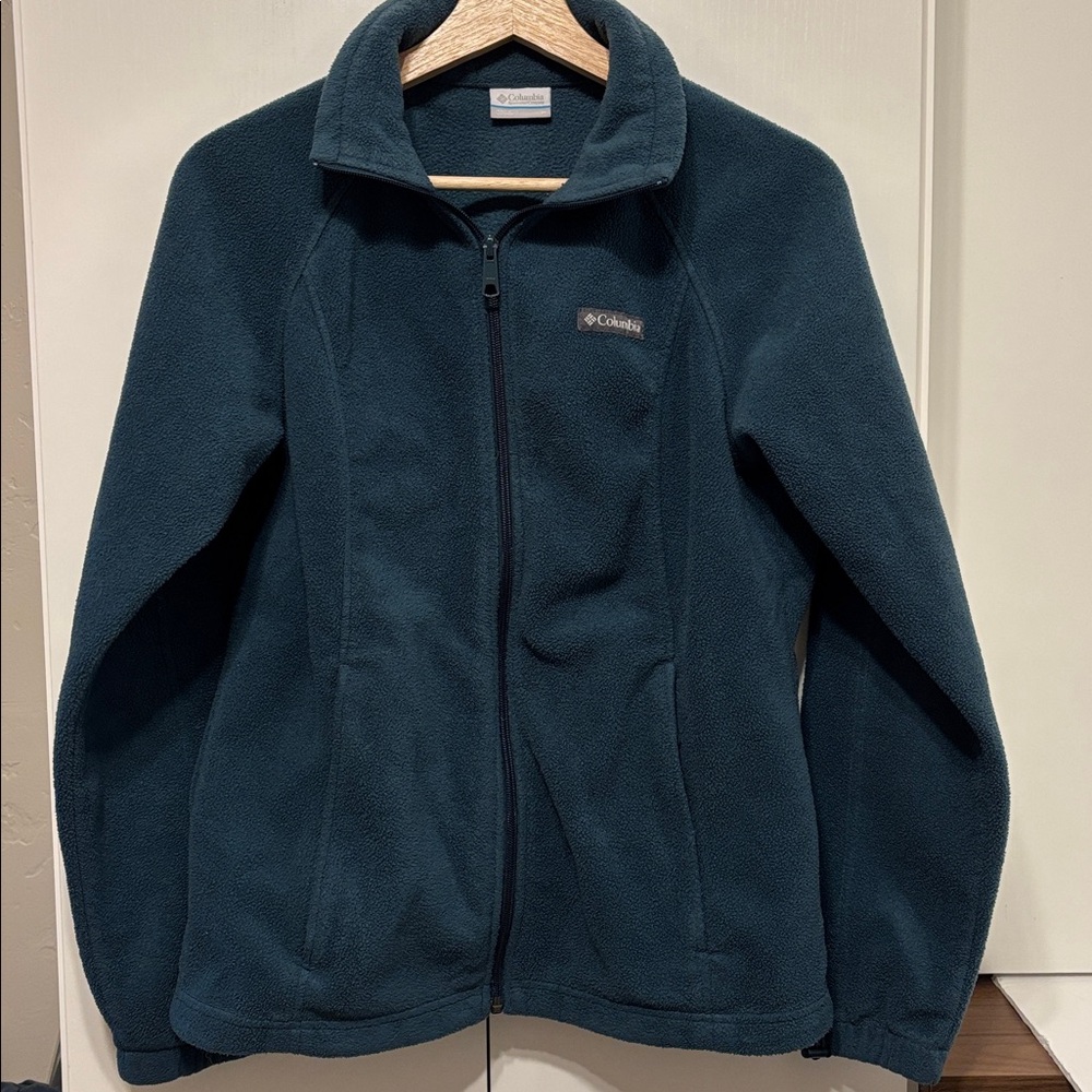 Columbia Deep Teal Fleece Jacket - M